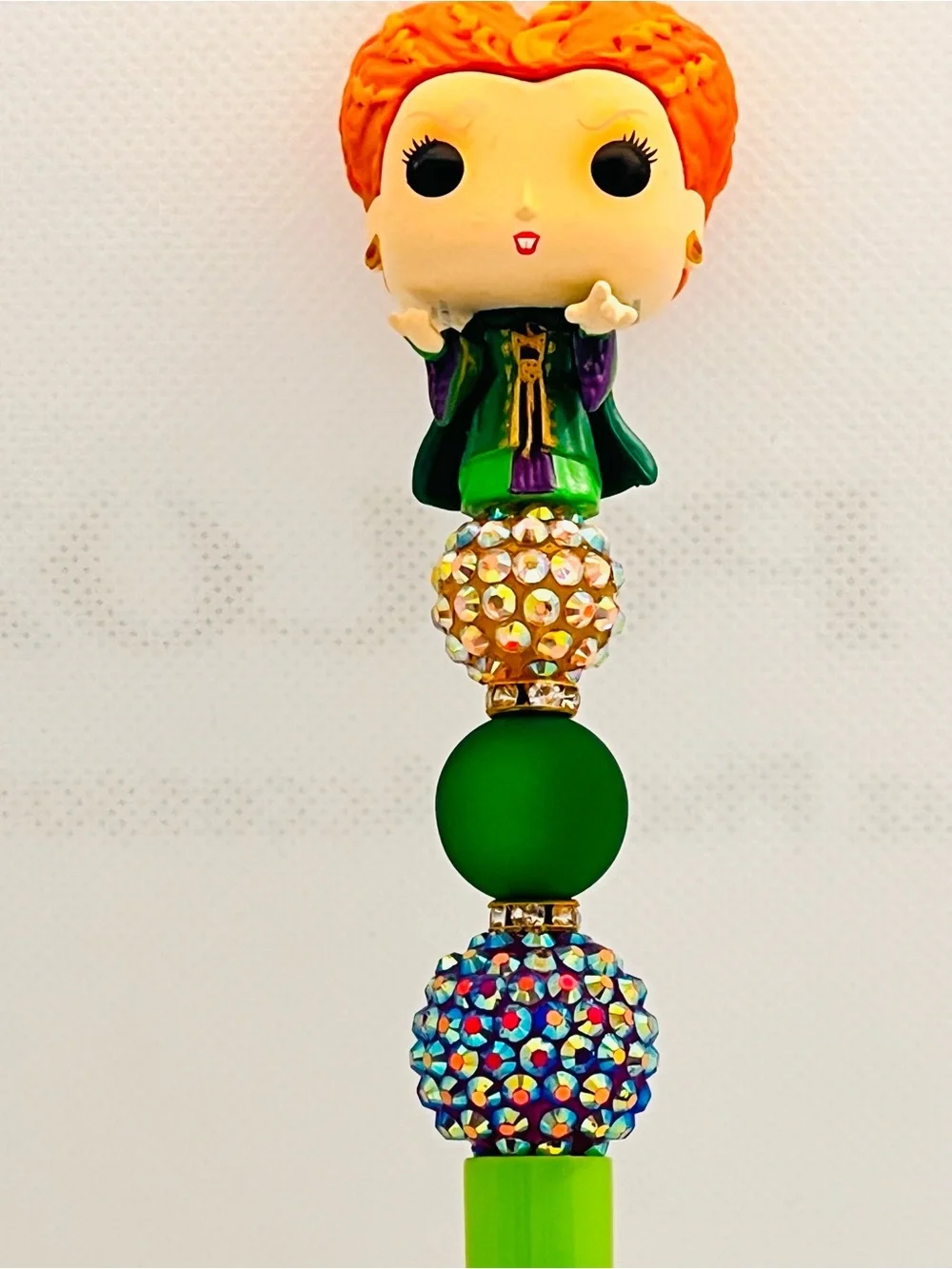 Green Winifred Hocus Pocus  Character Beaded Pen - Halloween